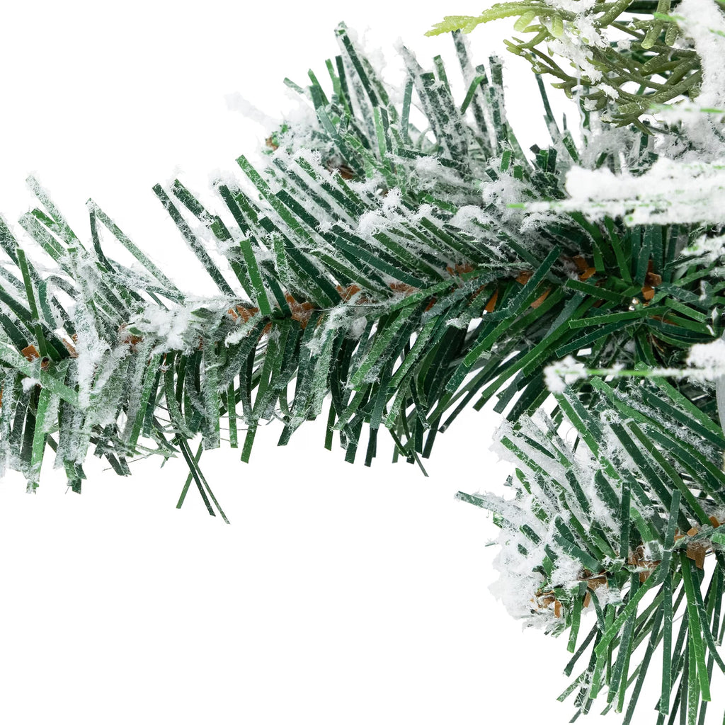 Flocked Pine Triple Candle Holder Centerpiece with Ornaments, 32 in – image 3