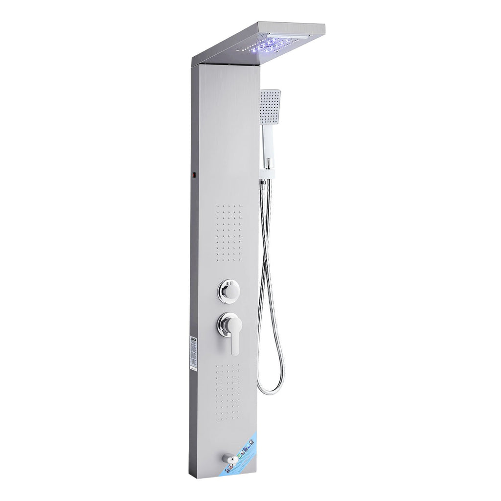 Shower Panel Tower System 53 in with Rain, Waterfall & Body Jets