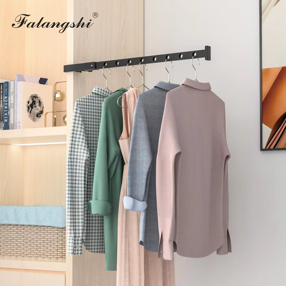 Wall Mounted Clothes Drying Rack – Foldable Aluminum Hanger Bar – image 4