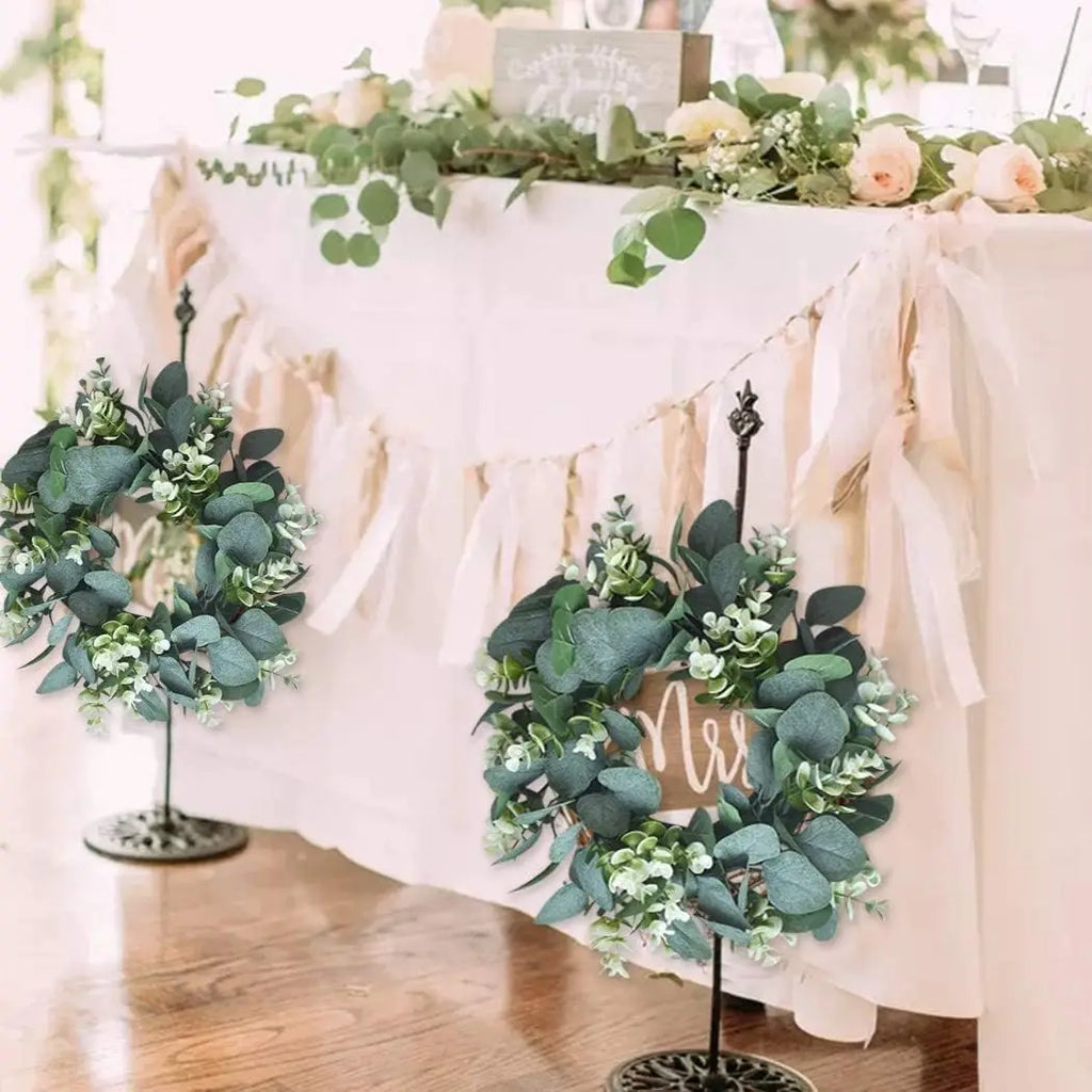 Eucalyptus Wreath - 35 cm Artificial Greenery Front Door Wreath – image 6