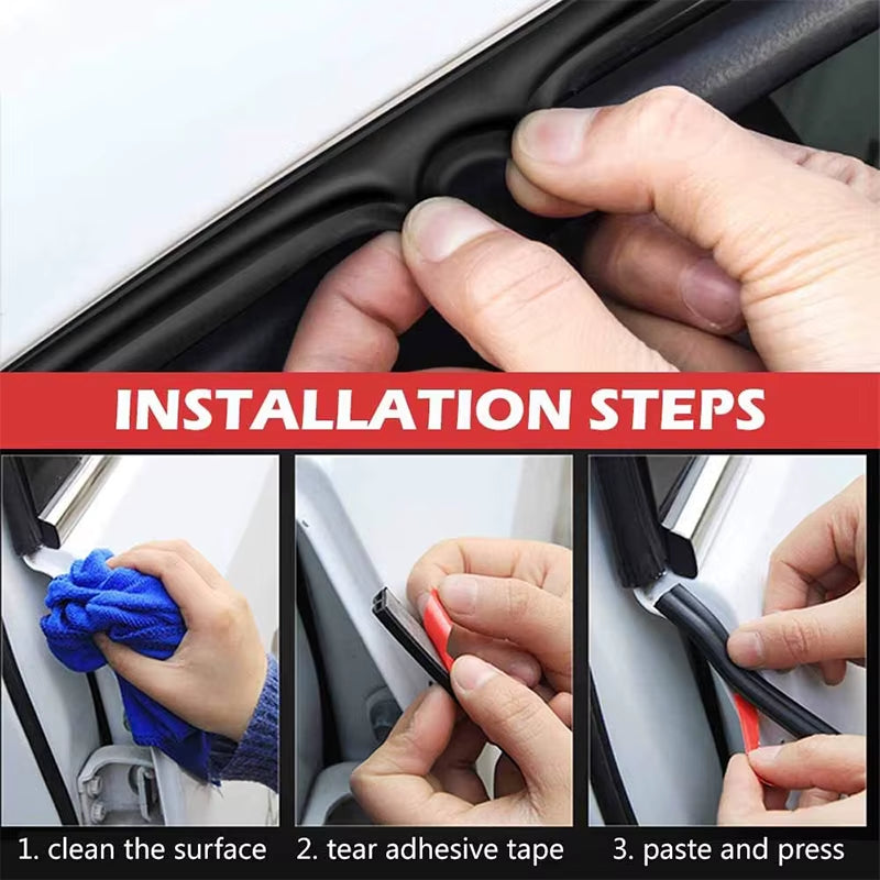 Car Door Seal Strip - B Type Rubber Weatherstrip for Noise Insulation