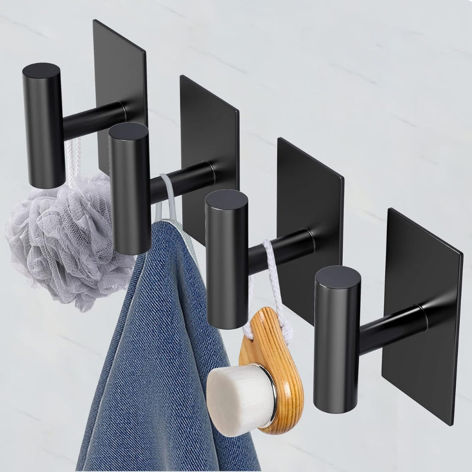 Adhesive Towel Hooks, 2 Pack Heavy-Duty Waterproof Wall Hooks – image 4