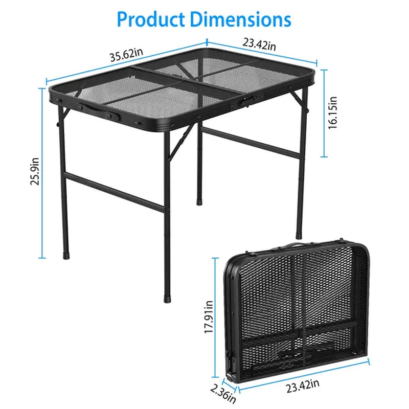 Folding Aluminum Camping Grill Table with Adjustable Height – image 2