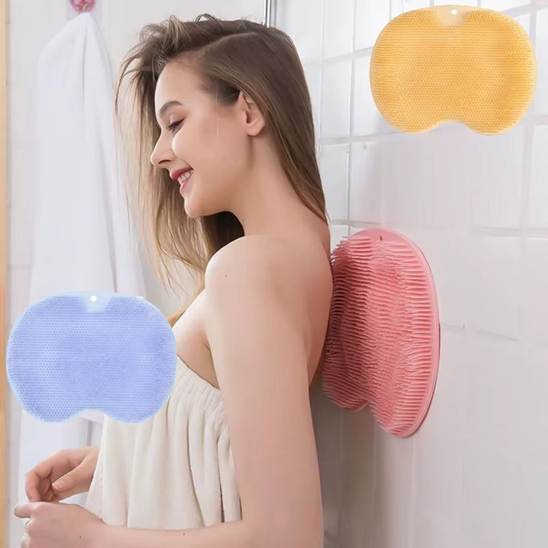 Silicone Shower Foot & Back Scrubber Mat - Non-Slip Exfoliating Bath Brush