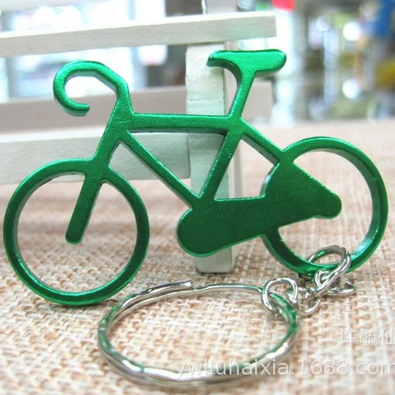 Bicycle Bottle Opener Keychain, Metal Bike Gift for Cyclists