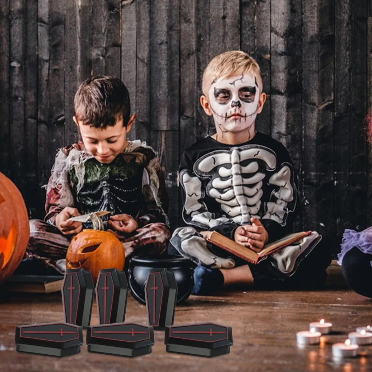 Halloween Mini Coffin Boxes – 10 Pack Black Treat Boxes with Lids – image 3