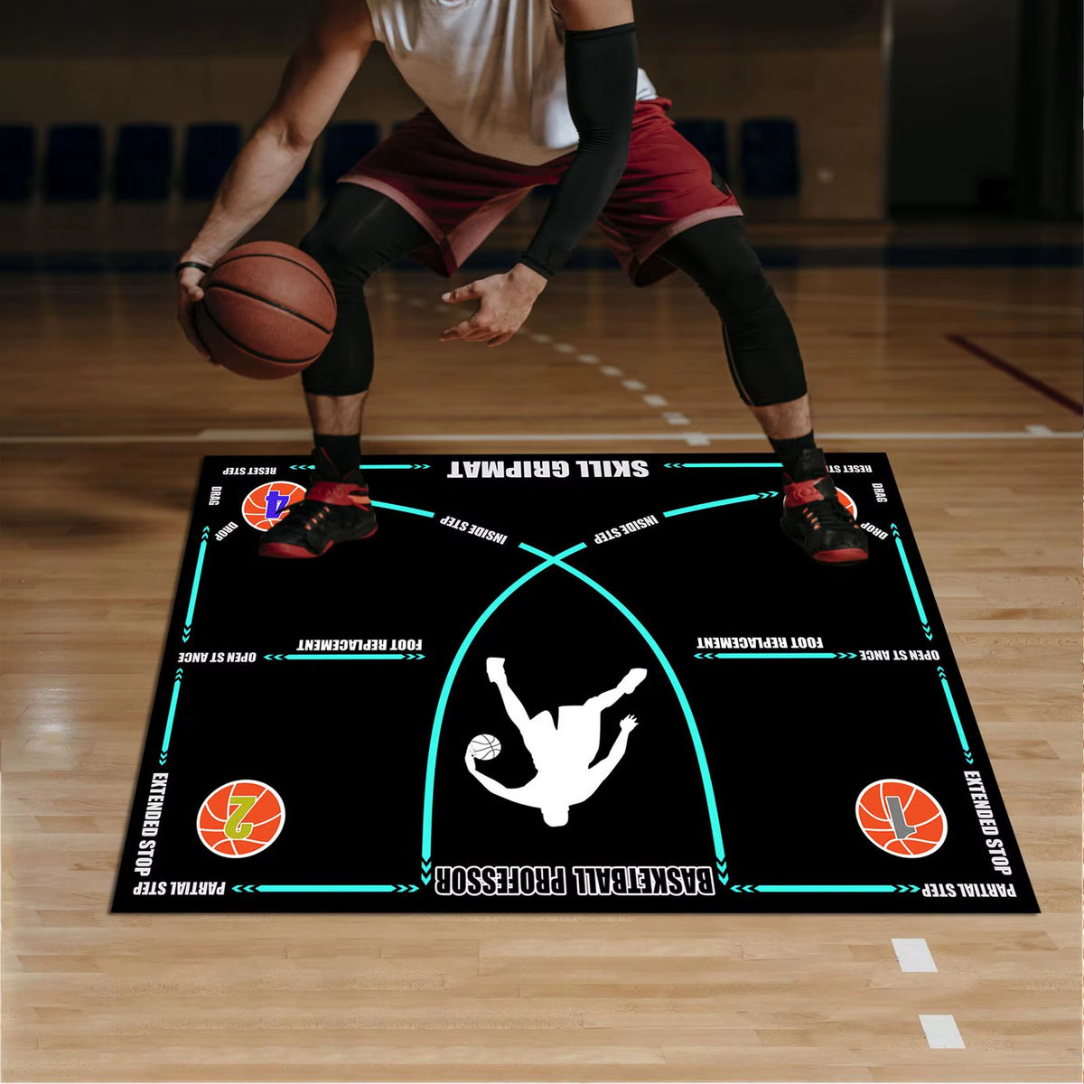 Silent Basketball Dribble Training Mat, Non-Slip Footwork Pad – image 4