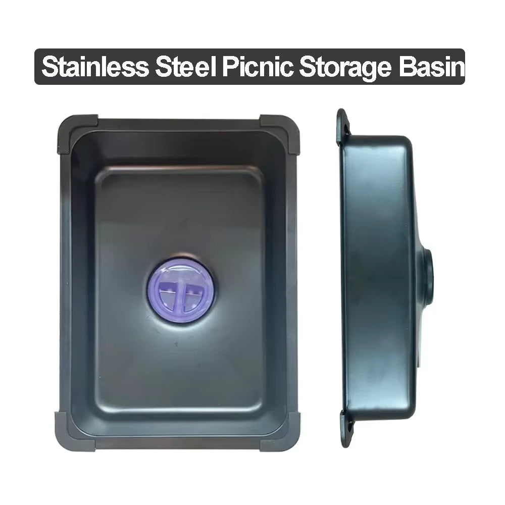 Stainless Steel Camping Sink Basin for Folding Camp Tables, 6L – image 5