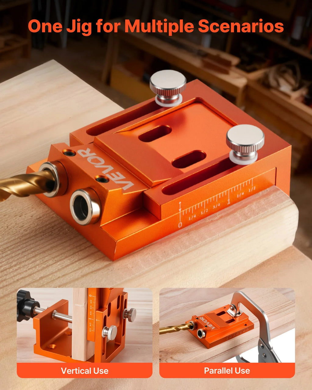 Pocket Hole Jig Kit – Adjustable 0.47 to 1.89 in – image 3