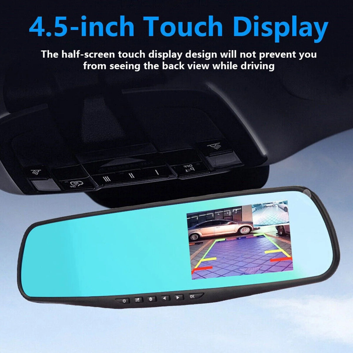 Rearview Mirror Car Dash Cam 1080P, Front and Rear