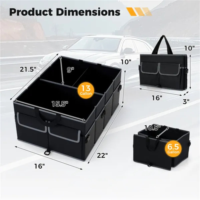 Trunk Organizer 13-Gallon, 3 Compartments and 6 Pockets – image 5