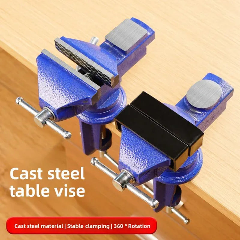 Cast Steel Swivel Bench Vise, 70mm Jaw Clamp-On Table Vise – image 5