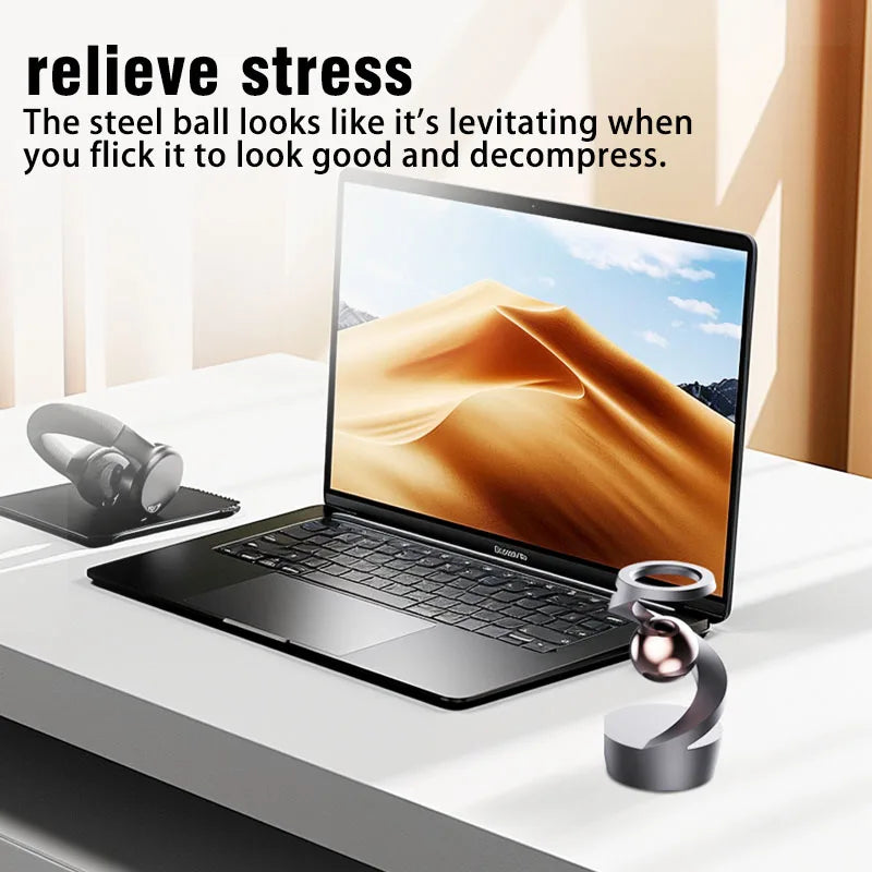 Gravity Defying Floating Gyroscope - Metal Kinetic Desk Toy for Adults – image 5