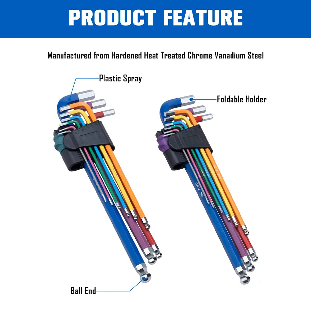 Extra Long Ball End Hex Key Set – 9 Pcs Metric 1.5–10mm – image 5