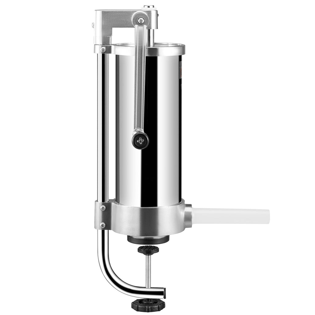 Vertical Sausage Stuffer 5 lb / 3 L, Stainless Steel with 3 Tubes – image 2