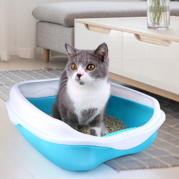 Semi-Enclosed Splash-Proof Cat Litter Box