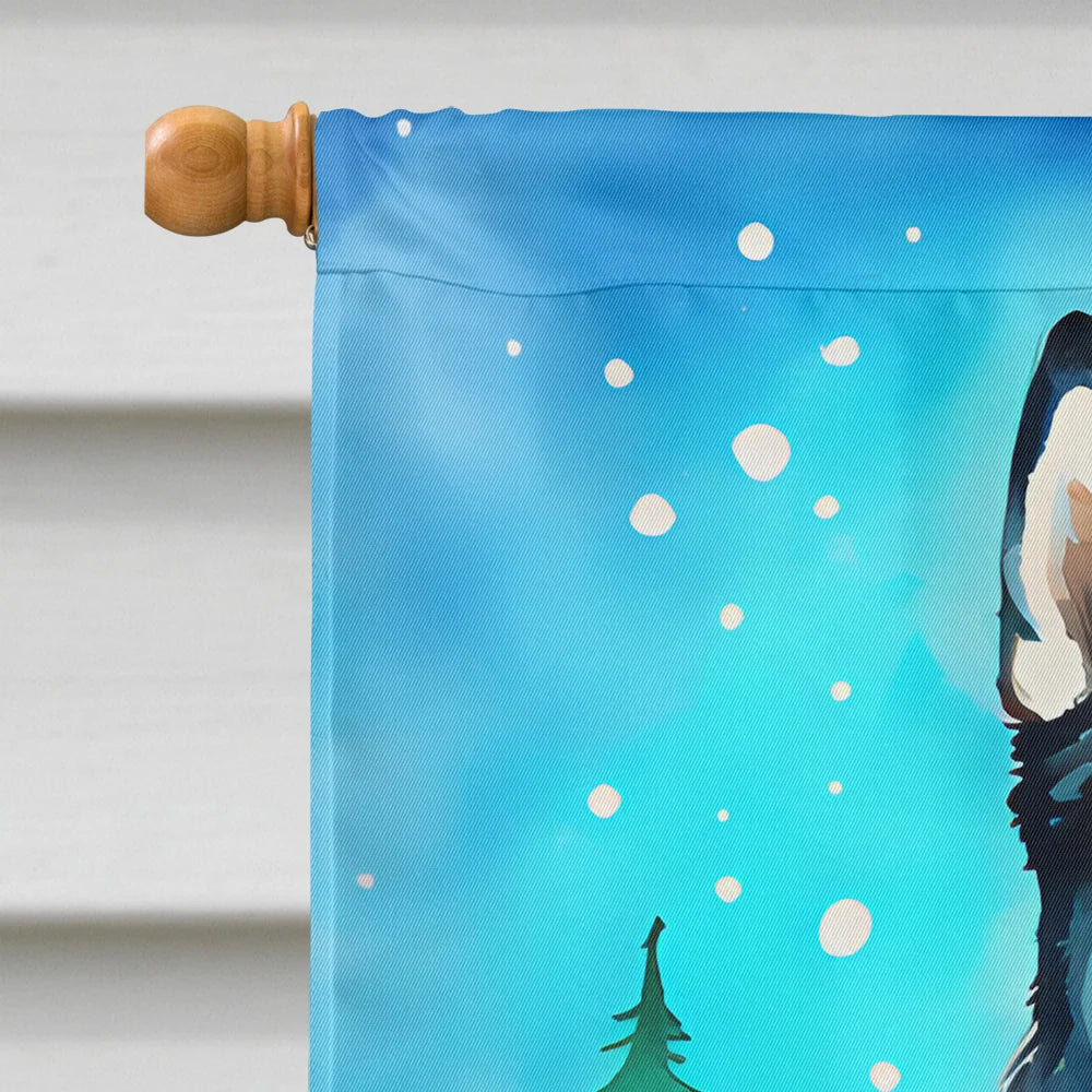 Siberian Husky Christmas House Flag
