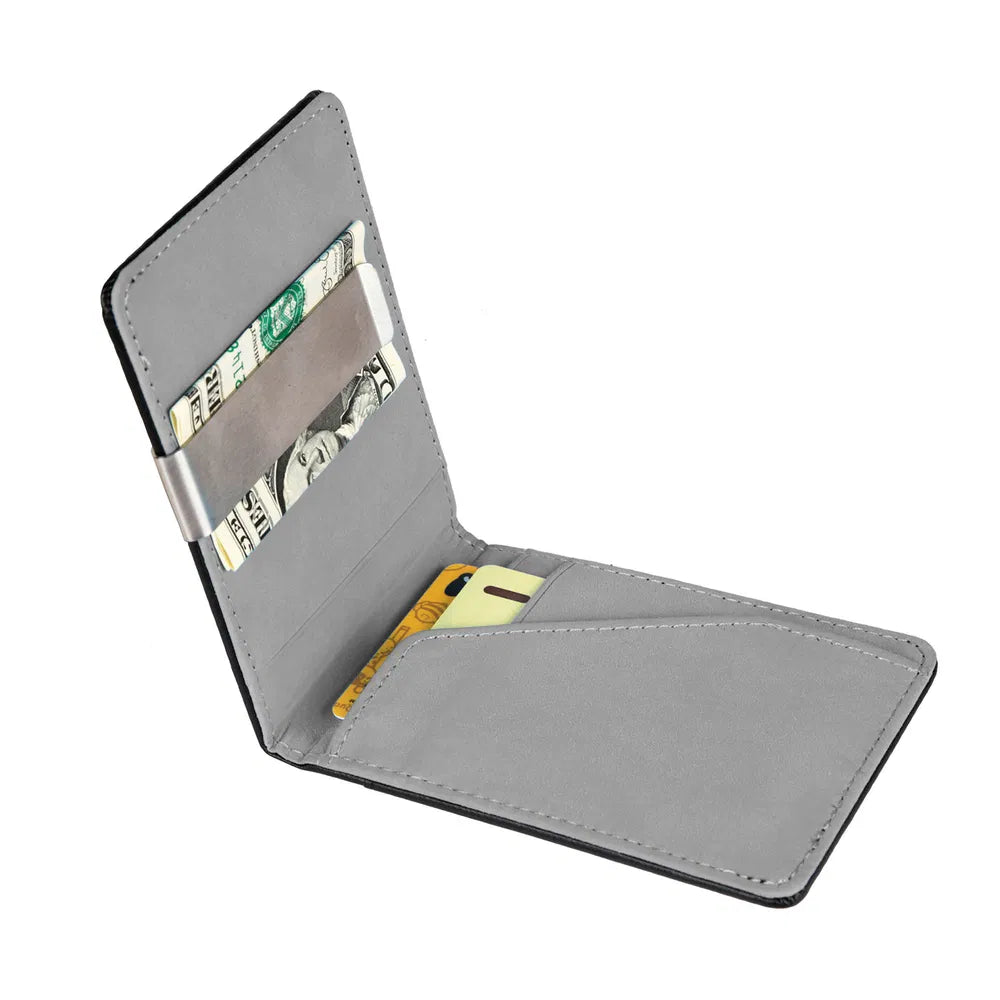 Slim Bifold Card Wallet – PU Leather RFID Blocking with Money Clip – image 8