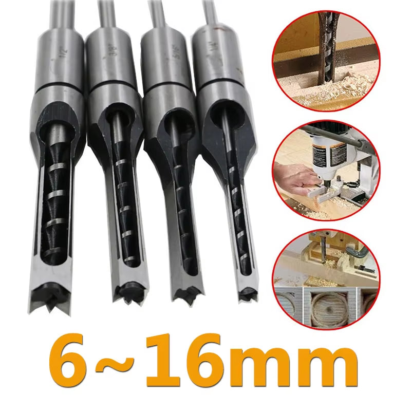 Carpentry Hollow Chisel Mortise Bit - HSS Square Hole Mortising Chisel