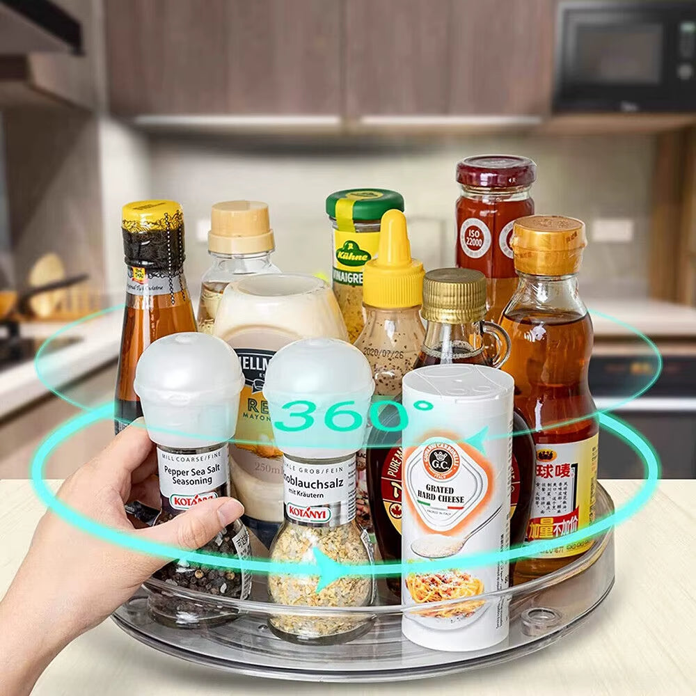 Lazy Susan Turntable Organizer - Clear Rotating Fridge & Pantry Tray – image 3