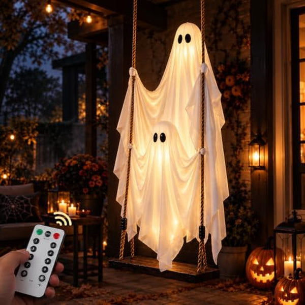 Hanging Ghost Halloween Decorations 5ft Swinging Ghost Set