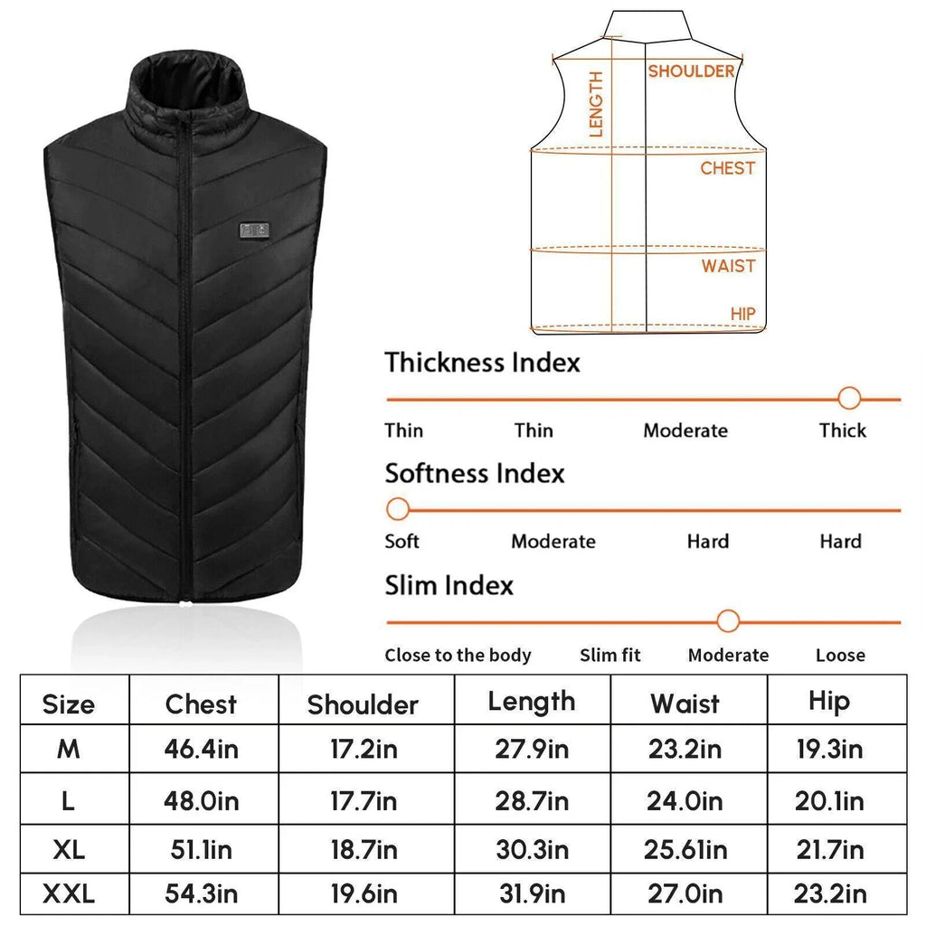Heated Work Vest with 10000mAh Battery, 9 Heating Zones