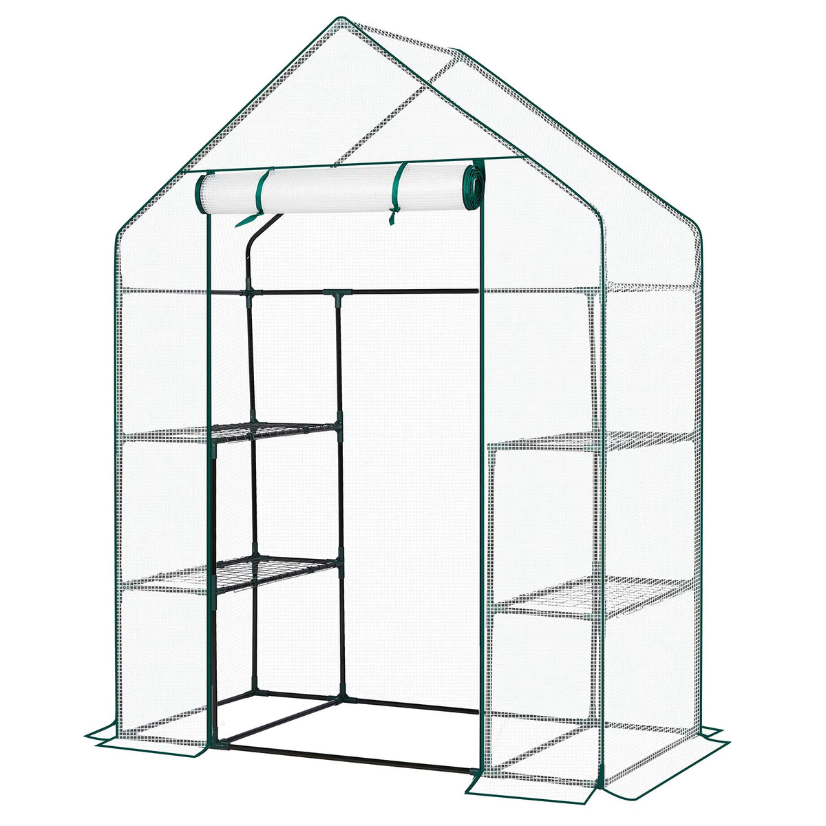 Mini Walk-In Greenhouse with PE Cover & 4 Shelves, 56x29x77 in – image 6