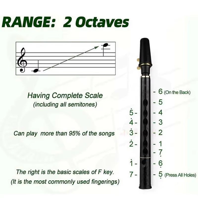 8-Hole Travel Pocket Saxophone in C Key with Alto Mouthpiece – image 4