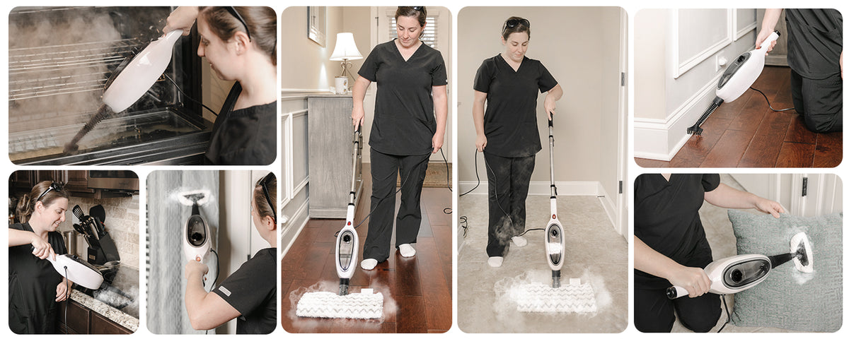 Steam Mop with 8 Attachments, 1200W Double-Sided Floor Steamer – image 15