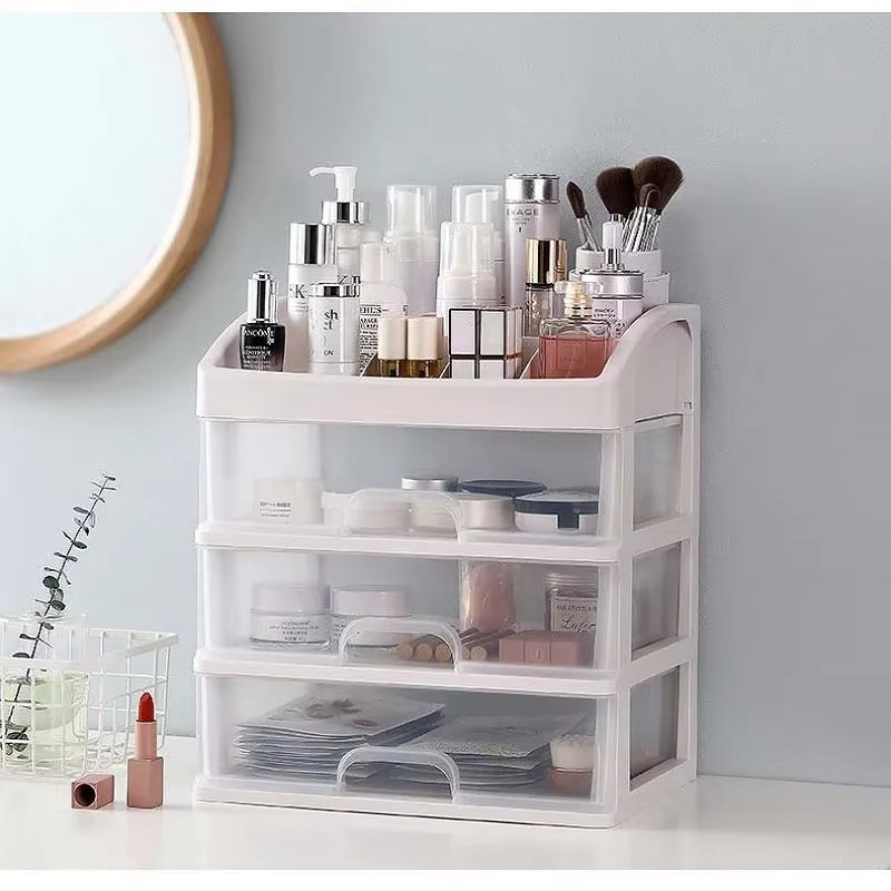 Makeup Organizer – Clear 3-Drawer Cosmetic Storage Box – image 3