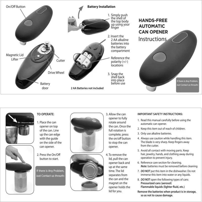 Electric Can Opener - One-Touch Hands-Free Smooth Edge – image 2