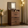 3-in-1 Flip Top Mirror Vanity Desk with Glass Top and LED Lights – image 1