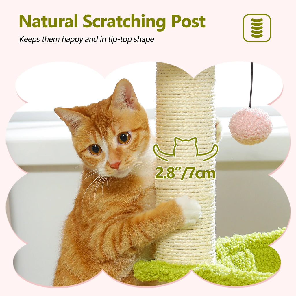 Flower Cat Tree with Large Hammock and Sisal Scratching Posts – image 5
