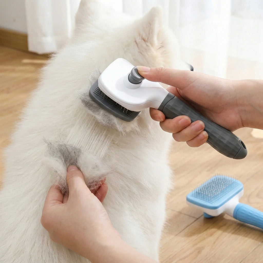 Self-Cleaning Slicker Brush - Round-Tip Pins for Dogs & Cats – image 4