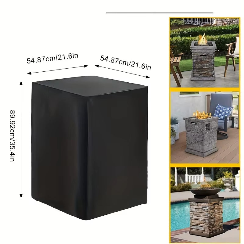 Square Fire Pit Cover - Waterproof 210D Patio Table Cover