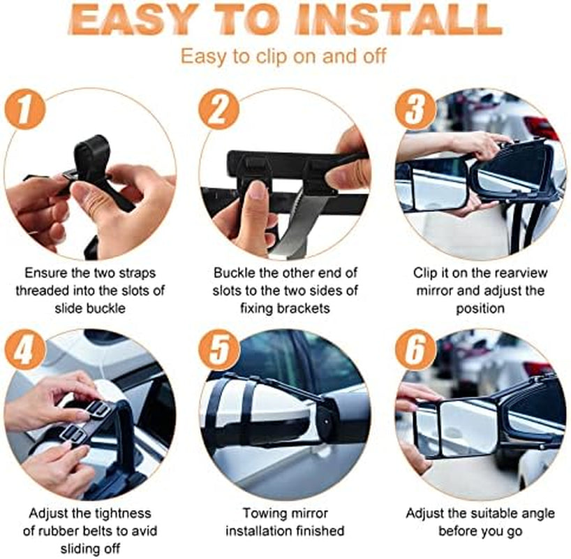 Clip-On Towing Mirrors 2-Pack, Side Mirror Extensions for Trailers – image 5