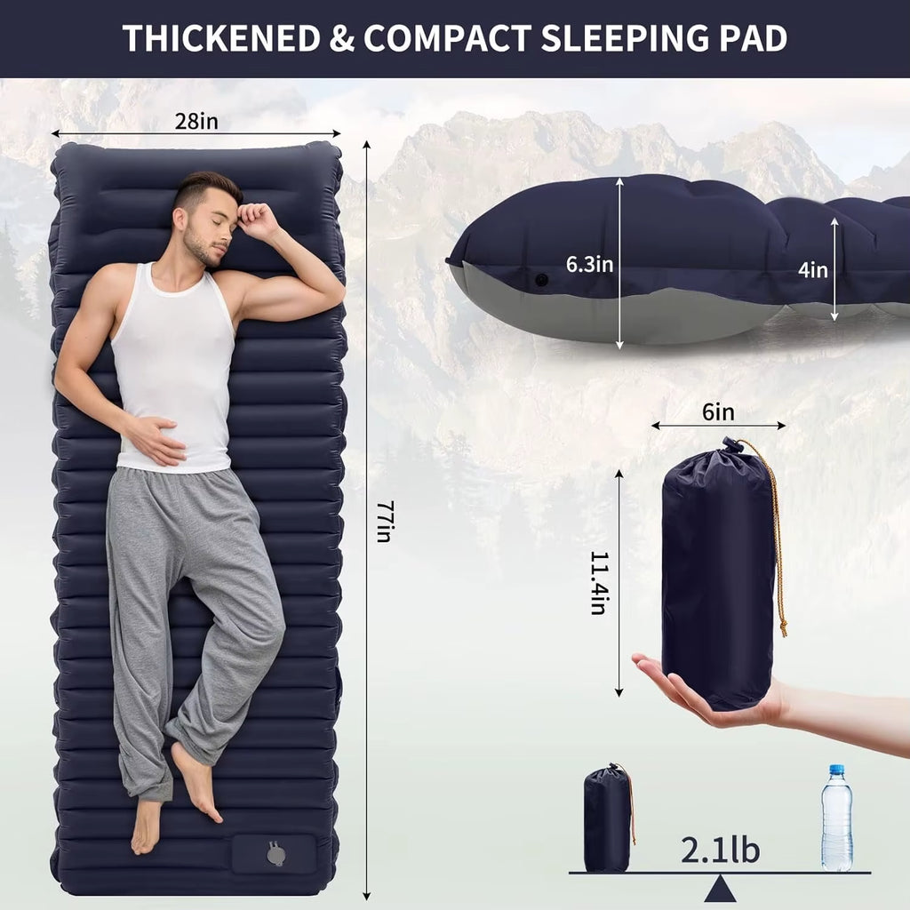 4 Inch Thick Camping Sleeping Pad With Built-In Pump – image 4