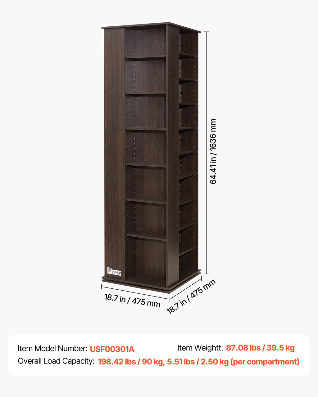 Rotating Media Storage Tower, 34 Compartments for Game Discs and DVDs – image 1