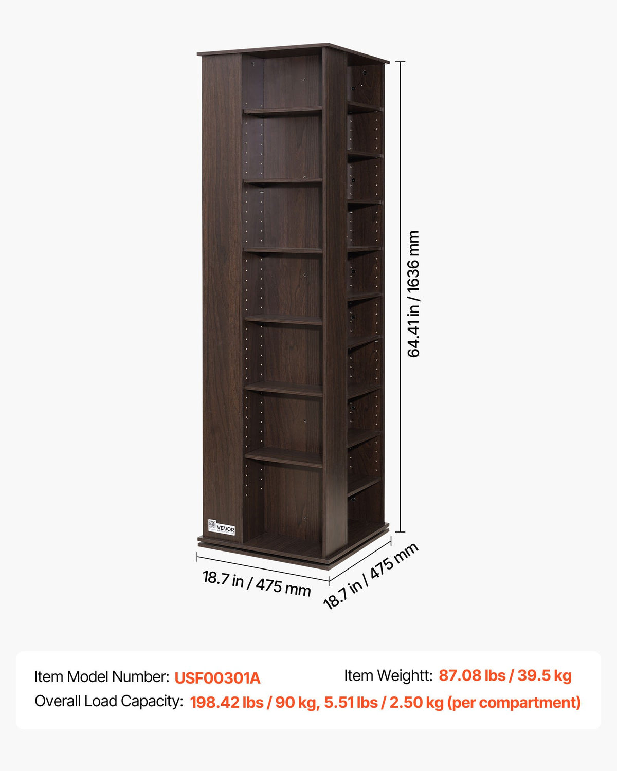Rotating Media Storage Tower, 34 Compartments for Game Discs and DVDs – image 1