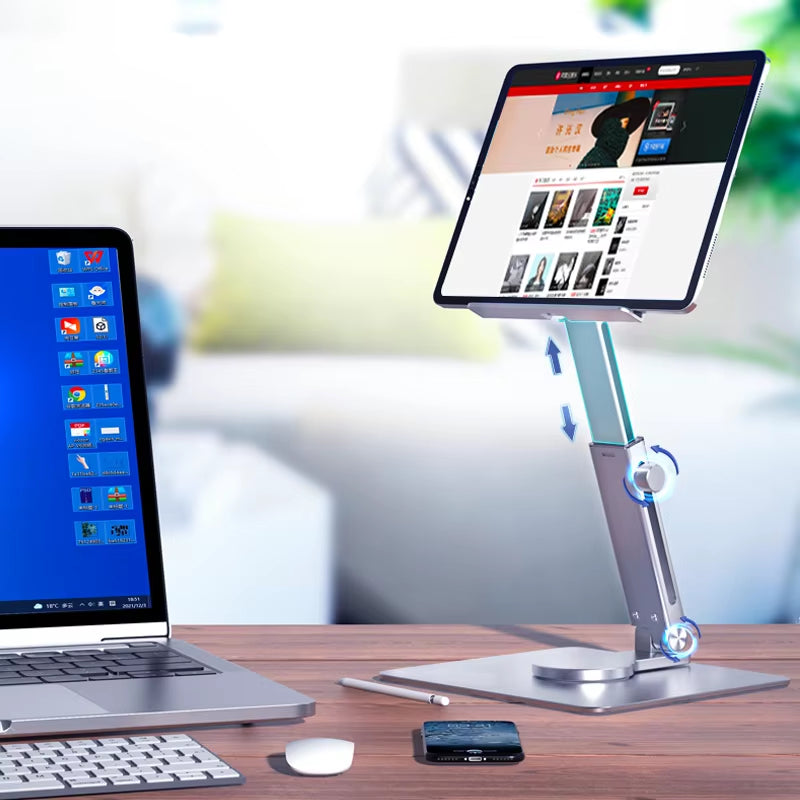 Aluminum Tablet Stand – 360° Rotating Foldable Desk Holder – image 4