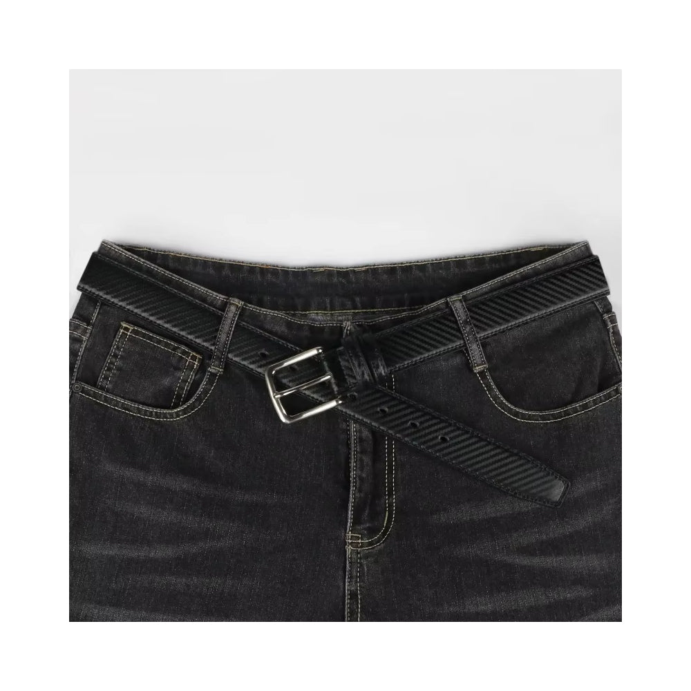 Leather Belt for Men – Cowhide Pin Buckle Dress Belt, 1 3/8 in – image 9