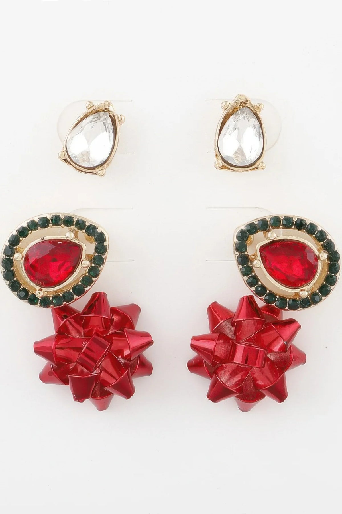 Teardrop Stud Earring Set - Jeweled Earrings Gift Set – image 3