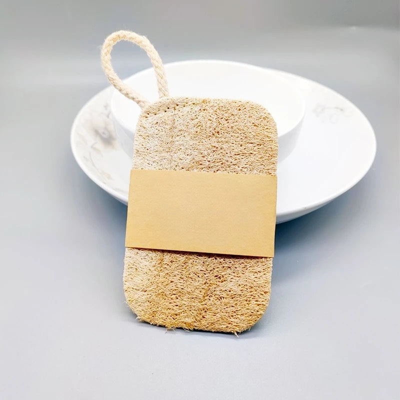 Natural Loofah Dish Scrubbers - Plant-Based Kitchen Sponge Pads for Pots & Pans