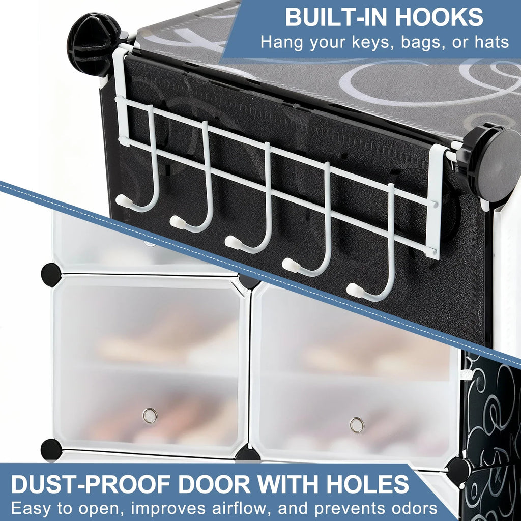 Shoe Storage Cabinet with Doors - 6-Tier Stackable, Holds 32 Pairs – image 2