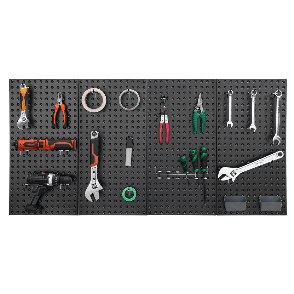 Metal Pegboard Panels 4-Pack, 24 x 12 in Garage Wall Tool Organizer
