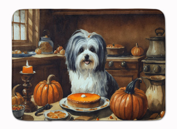 Havanese Fall Pumpkins Memory Foam Kitchen Mat