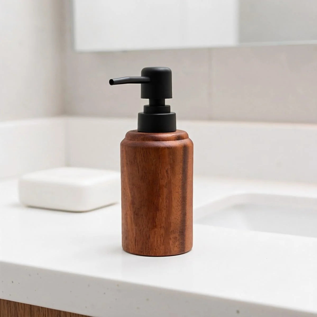 Wood Soap Dispenser - 250ml Refillable Pump Bottle – image 5
