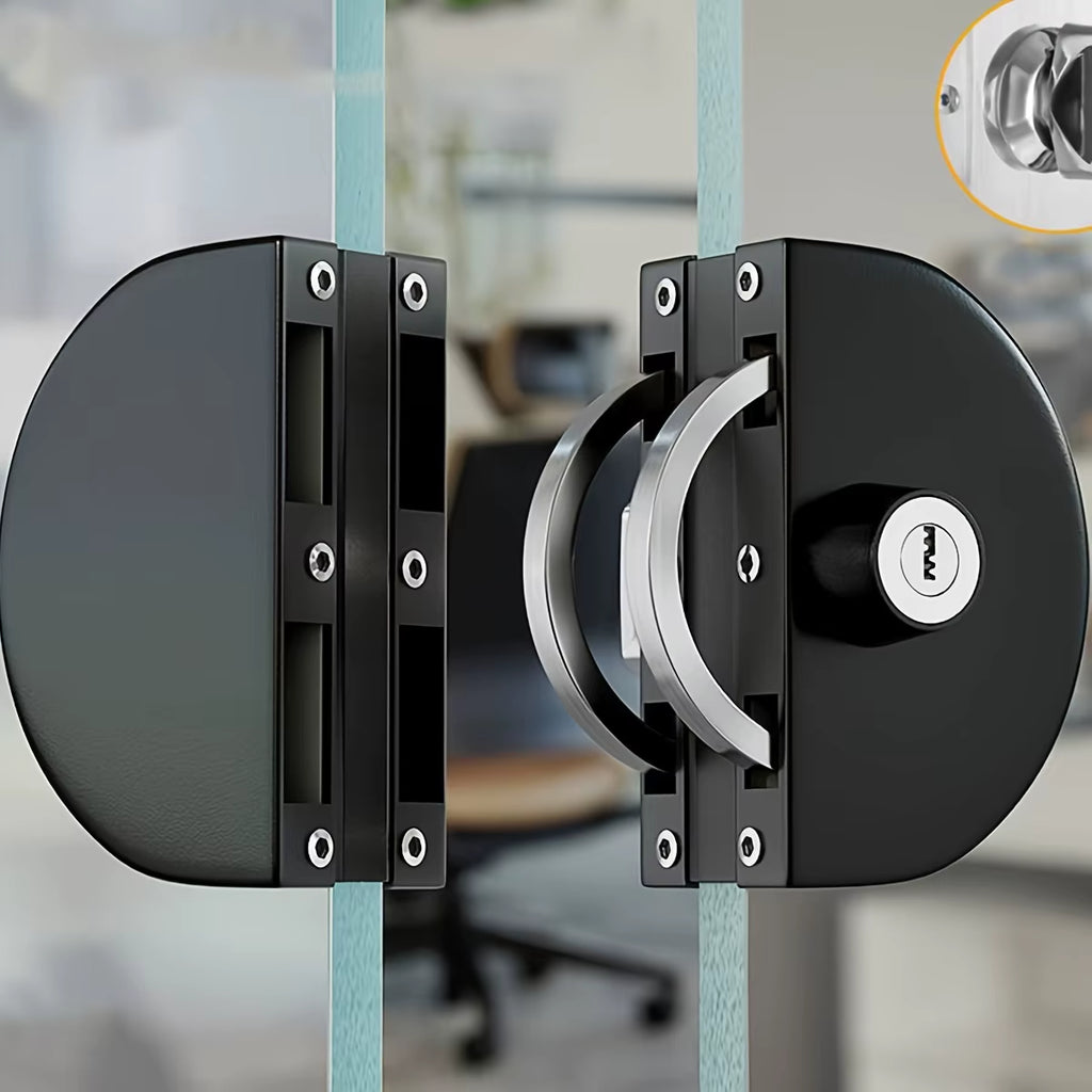 Glass Door Lock for 1/2 in Glass – Stainless Steel Double Bolt – image 2
