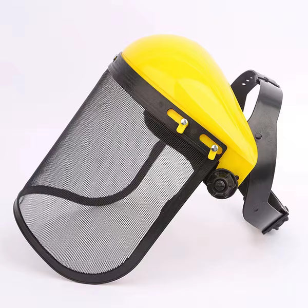 Landscaping Trimmer Safety Helmet with Full Face Mesh Visor, Brush Cutter Hat