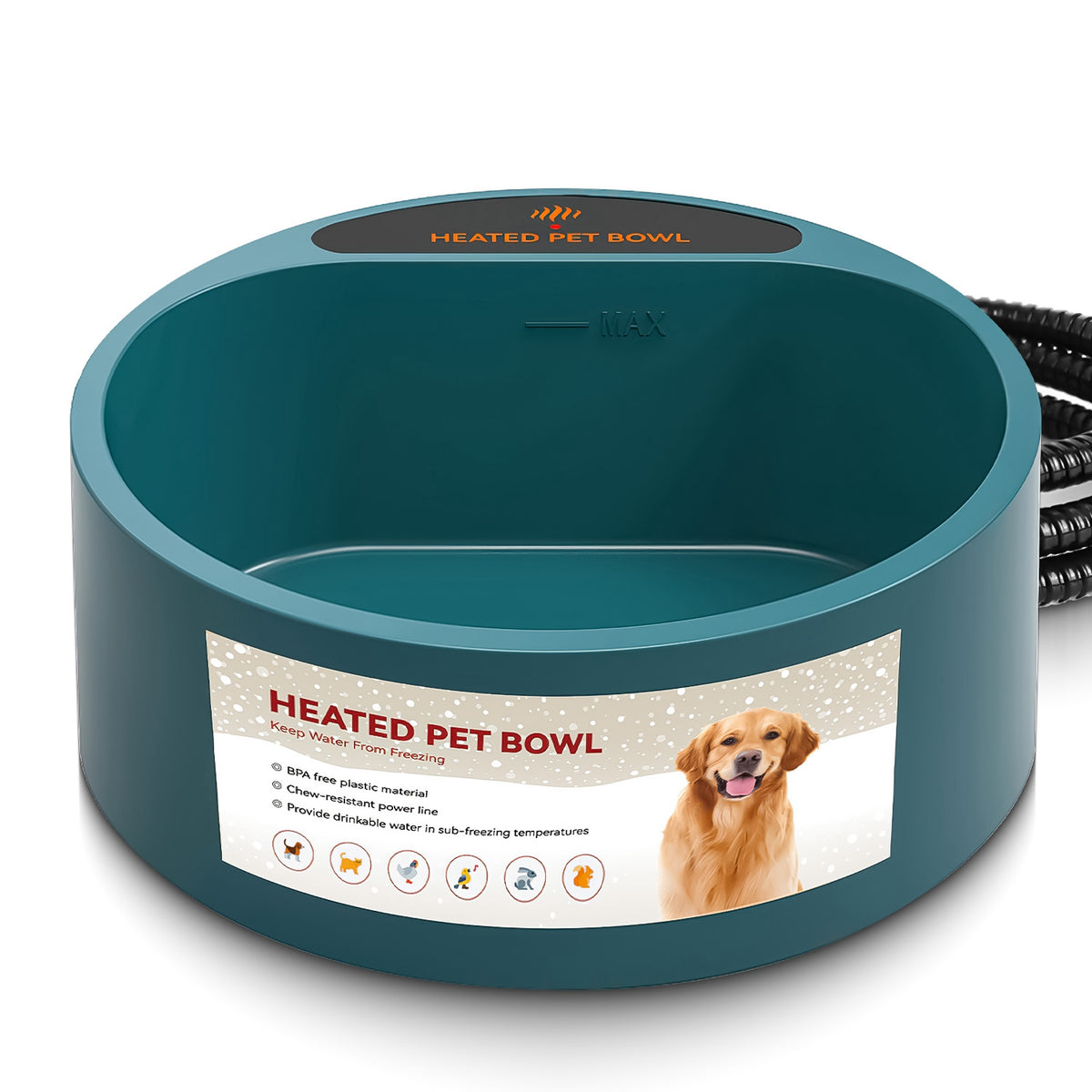 Heated Pet Water Bowl 74oz Thermostatic Outdoor Dog Cat Bowl – image 13